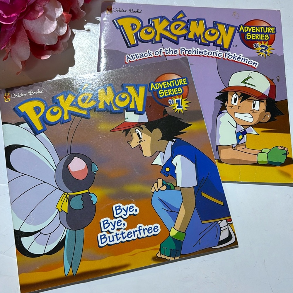 Pokemon BOOK Vintage 1998 Two Pokémon Adventure Series Paperback Books Nintendo